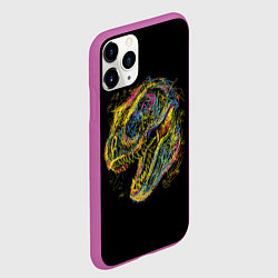 Чехол iPhone 11 Pro матовый Тираннозавр Рекс, цвет: 3D-фиолетовый — фото 2
