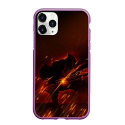 Чехол iPhone 11 Pro матовый KIMETSU NO YAIBA, цвет: 3D-фиолетовый