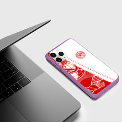 Чехол iPhone 11 Pro матовый СССР, цвет: 3D-фиолетовый — фото 2