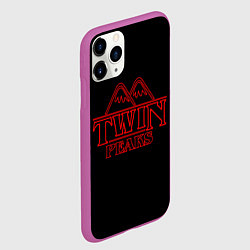 Чехол iPhone 11 Pro матовый Twin Peaks, цвет: 3D-фиолетовый — фото 2