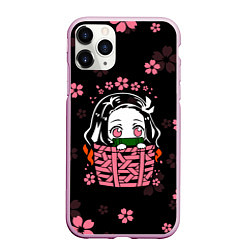 Чехол iPhone 11 Pro матовый KIMETSU NO YAIBA, цвет: 3D-розовый