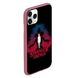 Чехол iPhone 11 Pro матовый STRANGER THINGS, цвет: 3D-малиновый — фото 2