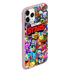 Чехол iPhone 11 Pro матовый BRAWL STARS, цвет: 3D-розовый — фото 2