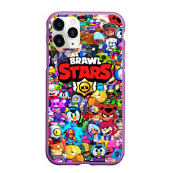 Чехол iPhone 11 Pro матовый BRAWL STARS, цвет: 3D-фиолетовый