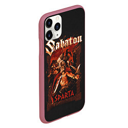 Чехол iPhone 11 Pro матовый Sabaton - Sparta, цвет: 3D-малиновый — фото 2