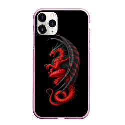 Чехол iPhone 11 Pro матовый Red Dragon, цвет: 3D-розовый