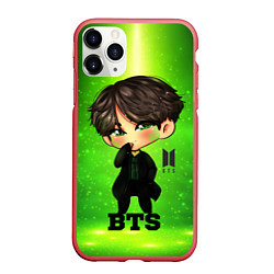 Чехол iPhone 11 Pro матовый BTS, цвет: 3D-красный