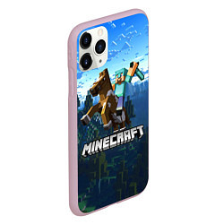 Чехол iPhone 11 Pro матовый Minecraft Майнкрафт, цвет: 3D-розовый — фото 2