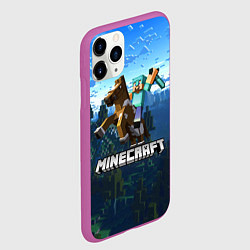 Чехол iPhone 11 Pro матовый Minecraft Майнкрафт, цвет: 3D-фиолетовый — фото 2