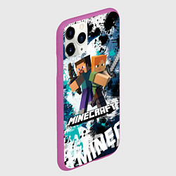 Чехол iPhone 11 Pro матовый Minecraft Майнкрафт, цвет: 3D-фиолетовый — фото 2