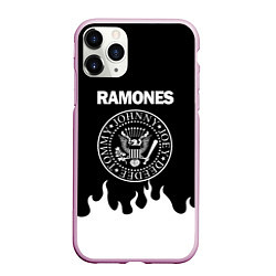 Чехол iPhone 11 Pro матовый RAMONES, цвет: 3D-розовый