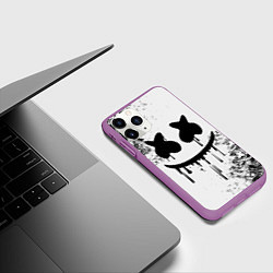Чехол iPhone 11 Pro матовый Marshmello, цвет: 3D-фиолетовый — фото 2