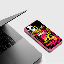 Чехол iPhone 11 Pro матовый Приключения ДжоДжо, цвет: 3D-малиновый — фото 2