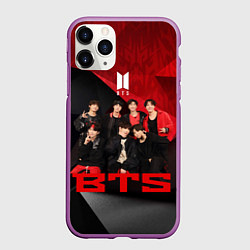 Чехол iPhone 11 Pro матовый BTS, цвет: 3D-фиолетовый