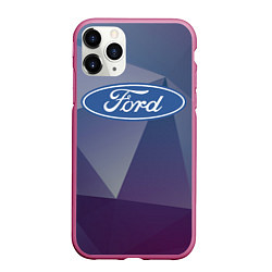 Чехол iPhone 11 Pro матовый Ford, цвет: 3D-малиновый