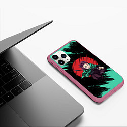 Чехол iPhone 11 Pro матовый KIMETSU NO YAIBA, цвет: 3D-малиновый — фото 2