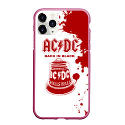 Чехол iPhone 11 Pro матовый ACDC Back in Black, цвет: 3D-малиновый