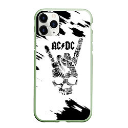 Чехол iPhone 11 Pro матовый ACDC, цвет: 3D-салатовый