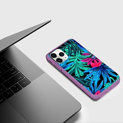 Чехол iPhone 11 Pro матовый Тропикана, цвет: 3D-фиолетовый — фото 2