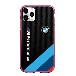 Чехол iPhone 11 Pro матовый BMW M PERFORMANCE, цвет: 3D-малиновый