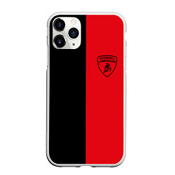 Чехол iPhone 11 Pro матовый Lamborghini, цвет: 3D-белый