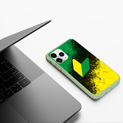 Чехол iPhone 11 Pro матовый JDM LOGO, цвет: 3D-салатовый — фото 2