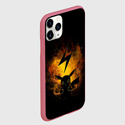 Чехол iPhone 11 Pro матовый Пикачу, цвет: 3D-малиновый — фото 2