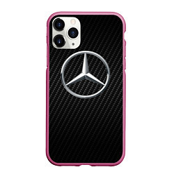 Чехол iPhone 11 Pro матовый MERCEDES, цвет: 3D-малиновый