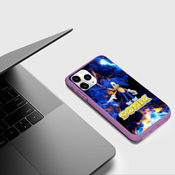 Чехол iPhone 11 Pro матовый СОНИК, цвет: 3D-фиолетовый — фото 2