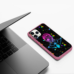 Чехол iPhone 11 Pro матовый Glitch man, цвет: 3D-малиновый — фото 2