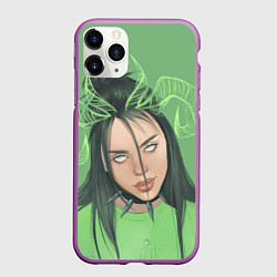 Чехол iPhone 11 Pro матовый Billie Eilish, цвет: 3D-фиолетовый