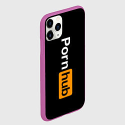 Чехол iPhone 11 Pro матовый PORNHUB, цвет: 3D-фиолетовый — фото 2
