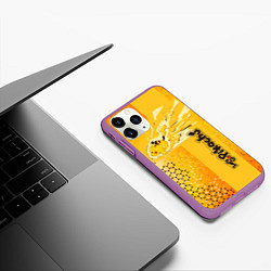 Чехол iPhone 11 Pro матовый Pikachu, цвет: 3D-фиолетовый — фото 2