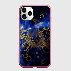 Чехол iPhone 11 Pro матовый Space Geometry, цвет: 3D-малиновый
