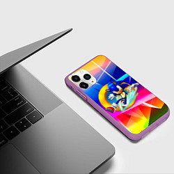 Чехол iPhone 11 Pro матовый Sonic, цвет: 3D-фиолетовый — фото 2
