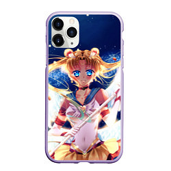 Чехол iPhone 11 Pro матовый SAILOR MOON, цвет: 3D-светло-сиреневый