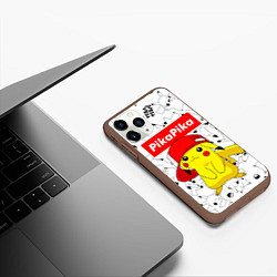 Чехол iPhone 11 Pro матовый ПИКАЧУ, цвет: 3D-коричневый — фото 2