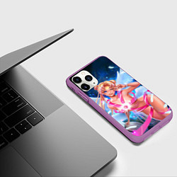 Чехол iPhone 11 Pro матовый HI, цвет: 3D-фиолетовый — фото 2