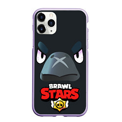 Чехол iPhone 11 Pro матовый Brawl Stars Voron, цвет: 3D-светло-сиреневый