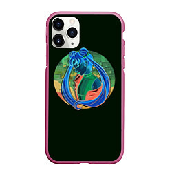 Чехол iPhone 11 Pro матовый СЕЙЛОР МУН, цвет: 3D-малиновый