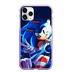 Чехол iPhone 11 Pro матовый Sonic, цвет: 3D-сиреневый