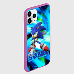 Чехол iPhone 11 Pro матовый Sonic, цвет: 3D-фиолетовый — фото 2