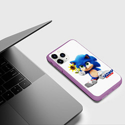 Чехол iPhone 11 Pro матовый SONIC, цвет: 3D-фиолетовый — фото 2