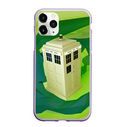 Чехол iPhone 11 Pro матовый CRAZY TARDIS, цвет: 3D-светло-сиреневый