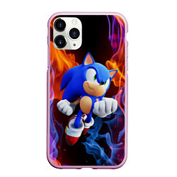 Чехол iPhone 11 Pro матовый SONIC, цвет: 3D-розовый