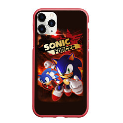 Чехол iPhone 11 Pro матовый SONIC, цвет: 3D-красный