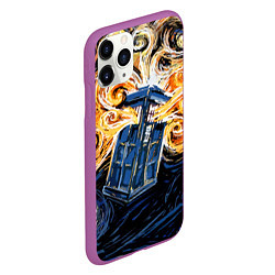 Чехол iPhone 11 Pro матовый Van Gogh Tardis, цвет: 3D-фиолетовый — фото 2