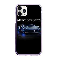 Чехол iPhone 11 Pro матовый MERCEDES, цвет: 3D-светло-сиреневый