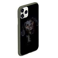 Чехол iPhone 11 Pro матовый Пес, цвет: 3D-темно-зеленый — фото 2