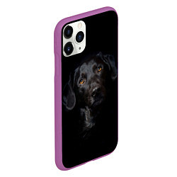 Чехол iPhone 11 Pro матовый Пес, цвет: 3D-фиолетовый — фото 2